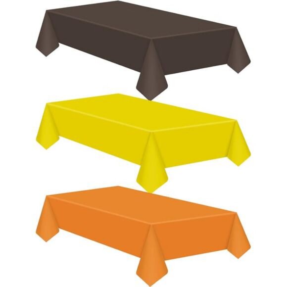 12 Pcs Fall Disposable Plastic Tablecloth for Rectangle Tables Autumn - Picture 1 of 7